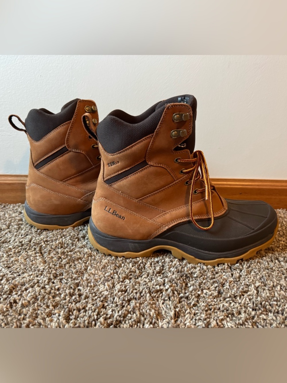 L.L. Bean Tan and Black Men's Waterproof Hiking Boots